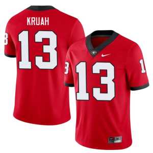#13 Men's Red 2025 Georgia AJ Kruah Jersey - Image 1