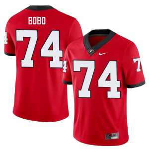 Dawgs Red #74 Drew Bobo Mens NCAA Jerseys - Image 1