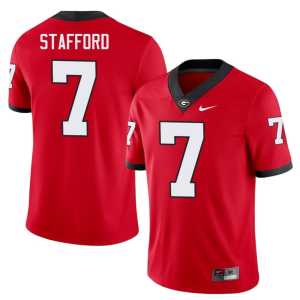 #7 Red Limited Matthew Stafford Men Georgia Bulldogs Jerseys - Image 1