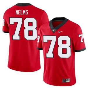 Red UGA Bulldogs Replica #78 Tate Nelms Men Jersey - Image 1