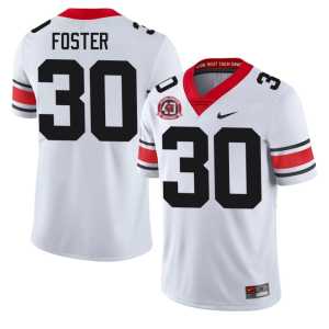 1980 National Champions 40th Anniversary Dawgs Embroidery #30 White Terrell Foster Mens Jersey - Image 1