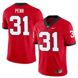 Mens Red Replica Bulldog Nation #31 Wade Penn Jersey - Image 1