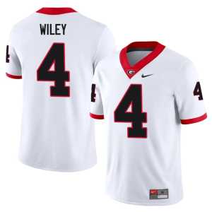Bulldog Nation Men CJ Wiley White #4 NCAA Jerseys - Image 1