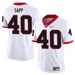 #40 Mens Go Dawgs White Stitched Theron Sapp Jersey - Image 1
