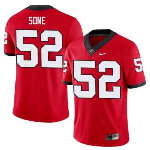 #52 Mens Valdin Sone Dawgs Red Game Jerseys - Image 1