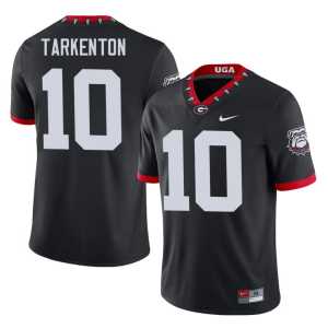 Mascot 100th Anniversary Fran Tarkenton Embroidery UGA Bulldogs #10 Men Black Jersey - Image 1