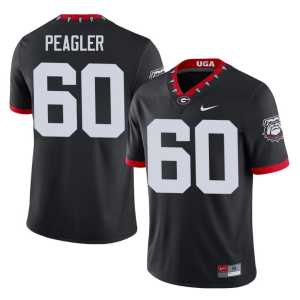 Mascot 100th Anniversary Men Black University of Georgia University #60 Henry Peagler Jersey - Image 1