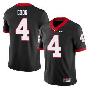Mens Black Georgia James Cook #4 Stitched Jersey - Image 1
