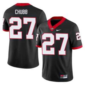 #27 Stitched Nick Chubb Men's Black UGA Bulldogs Jerseys - Image 1