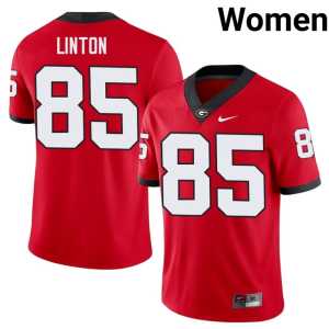 #85 Stitched Red UGA Bulldogs Chase Linton Women Jerseys - Image 1