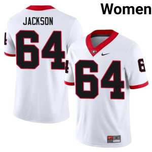 NCAA Bulldog Nation Womens #64 White Jahzare Jackson Jerseys - Image 1