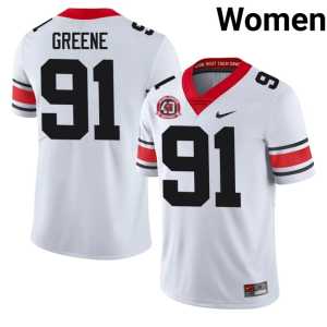 1980 National Champions 40th Anniversary UGA Bulldogs Player Women's #91 White Justin Greene Jersey - Image 1