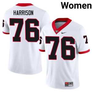 #76 White Damn Good Dawgs Women's Marcus Harrison High School Jersey - Image 1