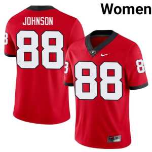 Womens UGA Nasir Johnson #88 Red High School Jerseys - Image 1
