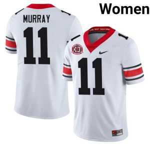 1980 National Champions 40th Anniversary Bulldog Nation Women Aaron Murray #11 Replica White Jerseys - Image 1