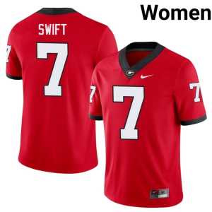 #7 Go Dawgs Women Football Red D'Andre Swift Jerseys - Image 1