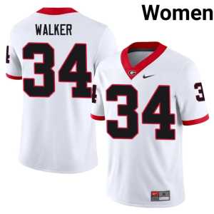 UGA Bulldogs White Womens Herschel Walker #34 Official Jerseys - Image 1