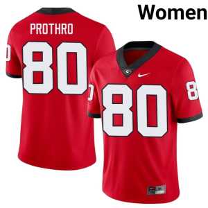 Damn Good Dawgs College Women's Red #80 Kaiden Prothro Jersey - Image 1