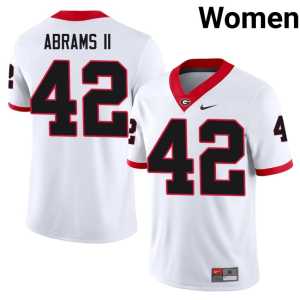 Women's UGA Bulldogs #42 Game White Nick Abrams II Jersey - Image 1