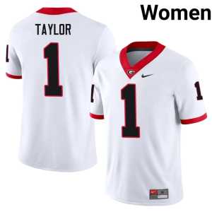 #1 Official Dawgs White Women's Talyn Taylor Jersey - Image 1
