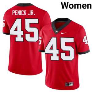#45 Red Terrence Penick Jr. Womens UGA University Jerseys - Image 1
