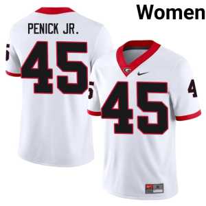 Player Womens #45 Bulldog Nation Terrence Penick Jr. White Jerseys - Image 1
