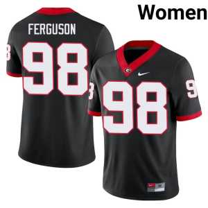 #98 Connor Ferguson Women's Black High School Georgia Bulldogs Jerseys - Image 1