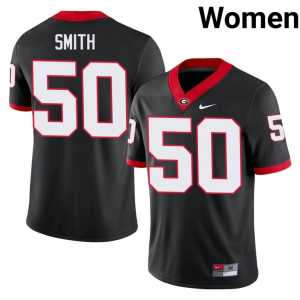 Georgia Bulldogs Cortez Smith #50 Black Women's Limited Jersey - Image 1