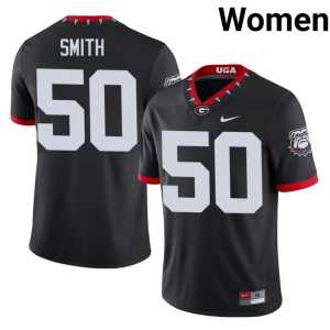 Mascot 100th Anniversary Black #50 UGA Cortez Smith Womens Alumni Jerseys - Image 1