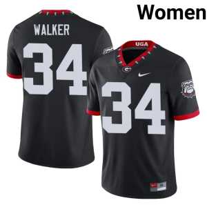 Mascot 100th Anniversary Herschel Walker Black Replica Damn Good Dawgs #34 Womens Jersey - Image 1