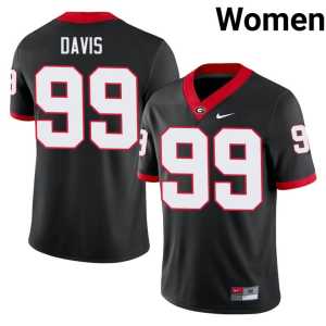 Black Womens #99 University of Georgia 2026-27 Jordan Davis Jerseys - Image 1