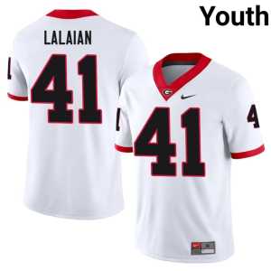 Youth White #41 David Lalaian Official Dawgs Jersey - Image 1