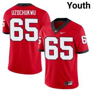 Game UGA #65 Youth Red Dennis Uzochukwu Jersey - Image 1