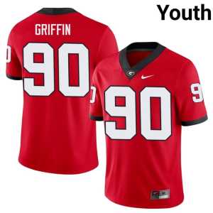 University Elijah Griffin Georgia Red Youth #90 Jersey - Image 1