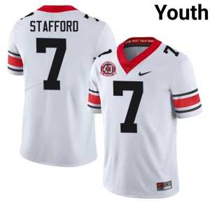 1980 National Champions 40th Anniversary #7 Youth DGDs Matthew Stafford White High School Jersey - Image 1