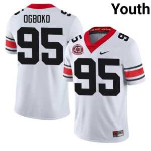 1980 National Champions 40th Anniversary College DGDs Youth #95 White Nnamdi Ogboko Jerseys - Image 1