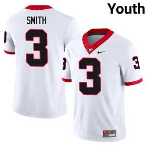 White Georgia Bulldogs Replica Youth #3 Roquan Smith Jerseys - Image 1