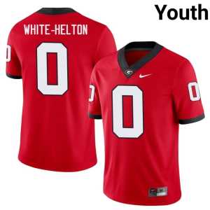 University #0 Bulldog Nation Red Youth Sacovie White-Helton Jerseys - Image 1