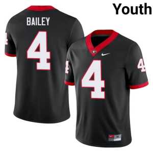 Black Bulldog Nation Champ Bailey Youth #4 NCAA Jerseys - Image 1