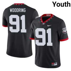 Mascot 100th Anniversary Peyton Woodring Youth #91 Black UGA 2025 Jerseys - Image 1