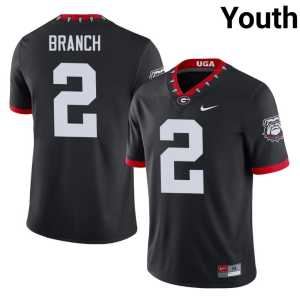 Mascot 100th Anniversary Dawgs Football Black #2 Youth Zion Branch Jerseys - Image 1